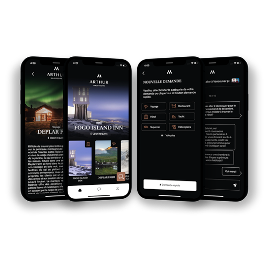 Application Arthur majordome, service de conciergerie privée de luxe