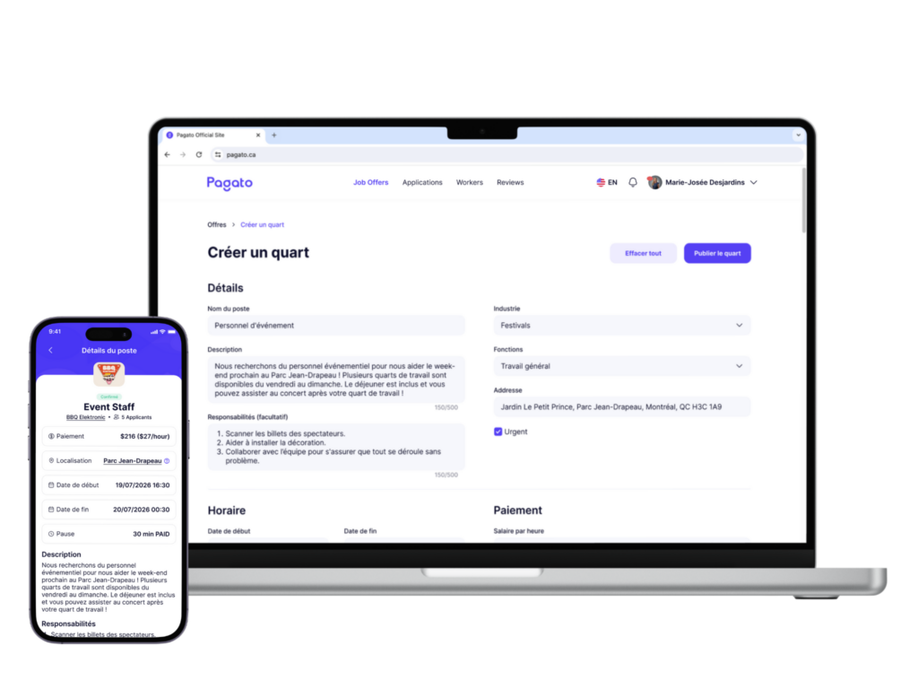 Pagato - travailleurs temporaires